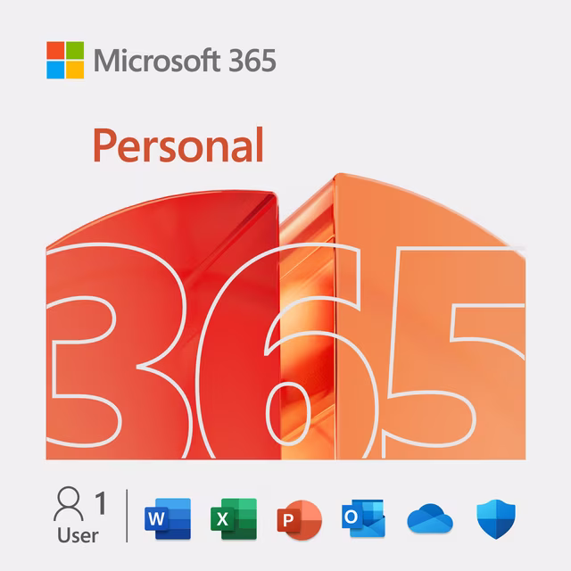Microsoft 365 Personal | 12-Month Subscription + 3 FREE Months with Auto Renewal |1 person 5 Devices | 1TB OneDrive storage | Office apps - with Copilot